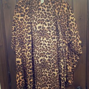 Leopard print kimono